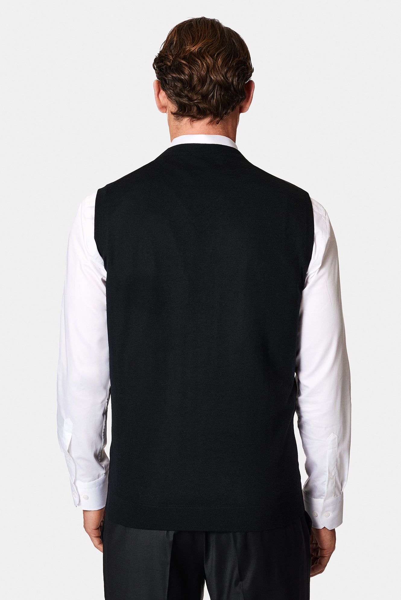 Siyah V Yaka Yün Triko Süveter-Abdullah Ki??l?