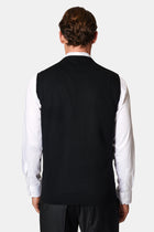 Siyah V Yaka Yün Triko Süveter-Abdullah Ki??l?