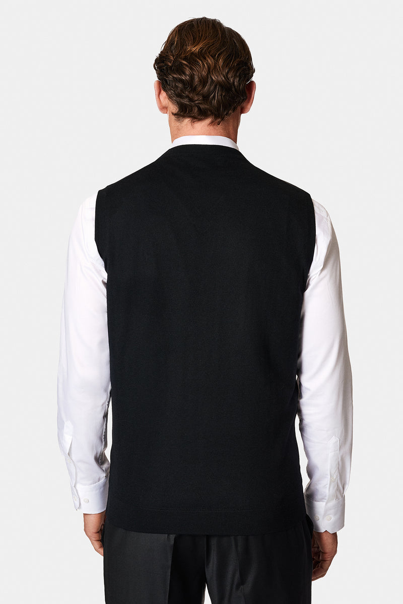 Siyah Regular Fit Düz Yün Süveter