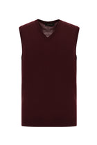 Koyu Bordo Regular Fit Düz Yün Süveter