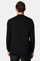 Siyah V Yaka Dü?meli Nak??l? Yün Triko H?rka-Abdullah Ki??l?