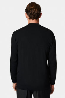 Siyah V Yaka Dü?meli Nak??l? Yün Triko H?rka-Abdullah Ki??l?