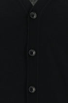 Siyah V Yaka Dü?meli Nak??l? Yün Triko H?rka-Abdullah Ki??l?