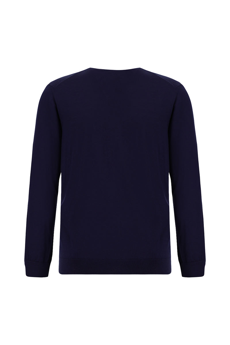 Açık Lacivert Yün Triko Hırka