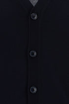 Koyu Lacivert V Yaka Dü?meli Nak??l? Yün Triko H?rka-Abdullah Ki??l?