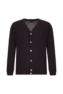 Mürdüm Yün Triko Hırka