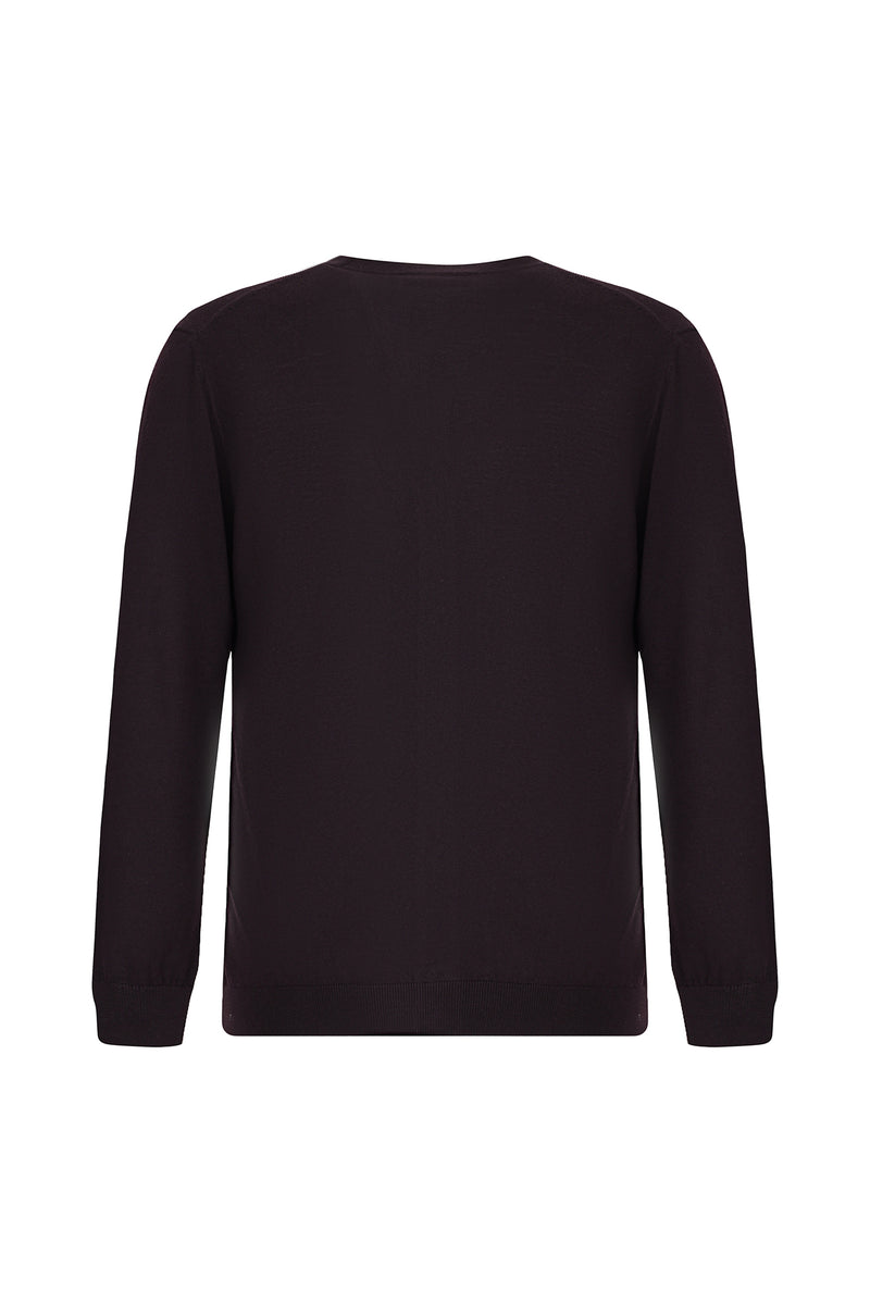 Mürdüm Yün Triko Hırka