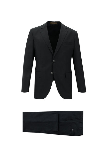 Orta Antrasit 7 Drop Slim Fit Dar Kesim Klasik Yün Takım Elbise