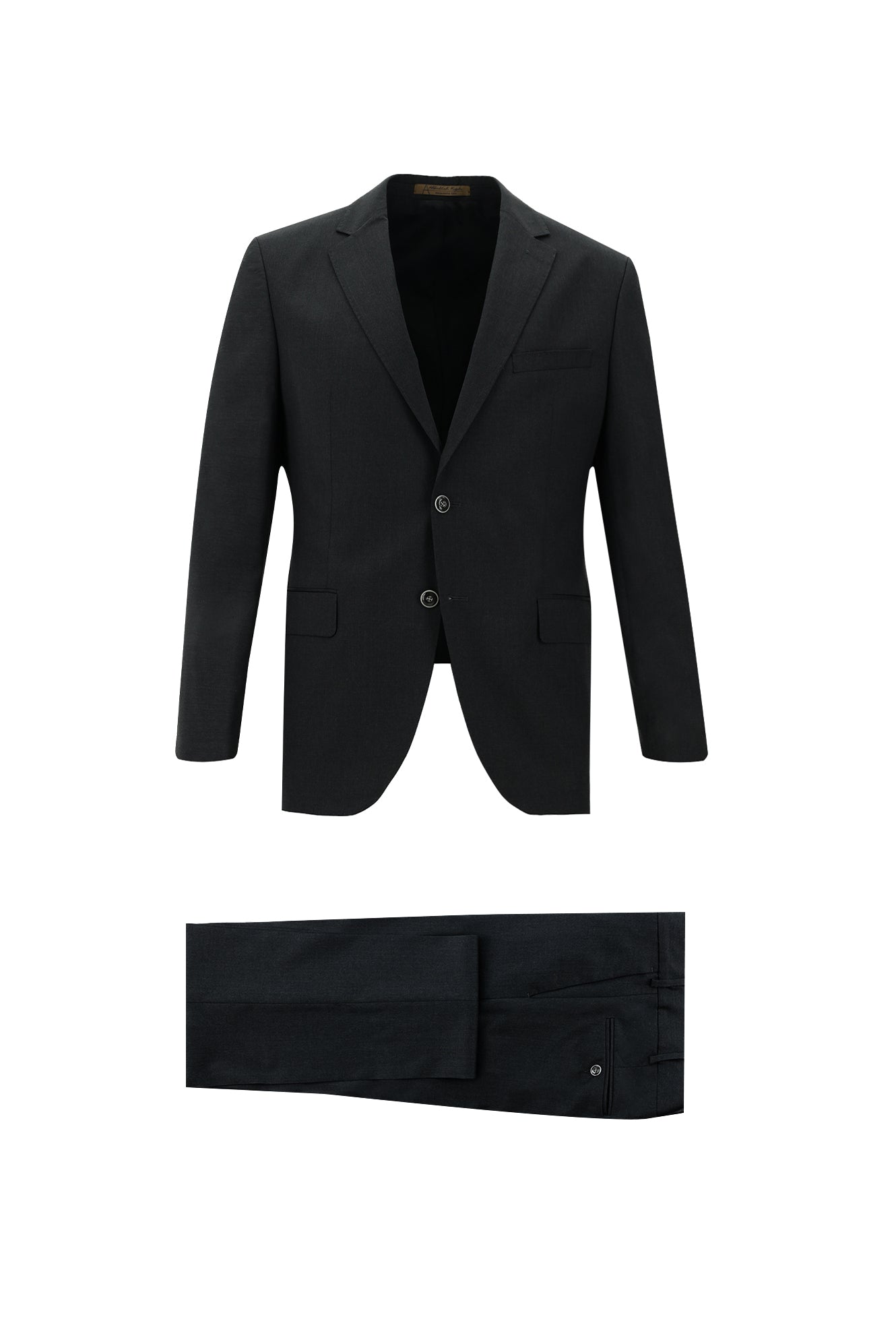 Orta Antrasit Slim Fit Dar Kesim Klasik Yün Takım Elbise