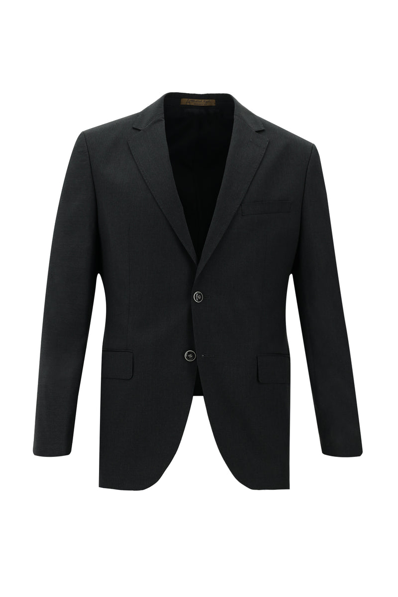 Orta Antrasit Slim Fit Dar Kesim Klasik Yün Takım Elbise