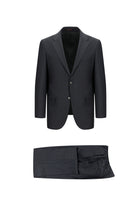 Koyu Füme Regular Fit Yünlü Beli Lastikli İpli Takım Elbise