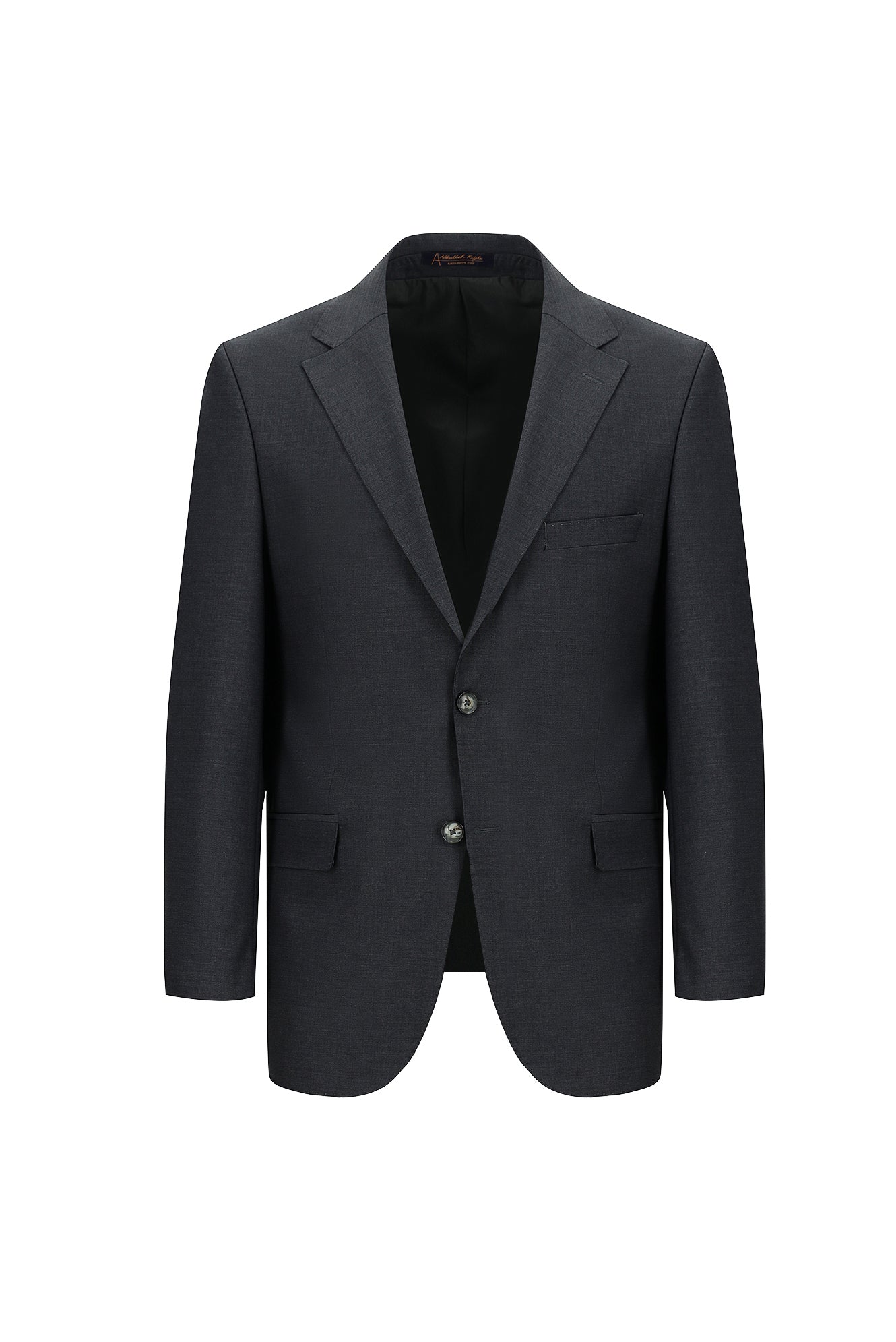 Koyu Füme Relaxed Fit Rahat Kesim Yünlü Beli Lastikli İpli Takım Elbise