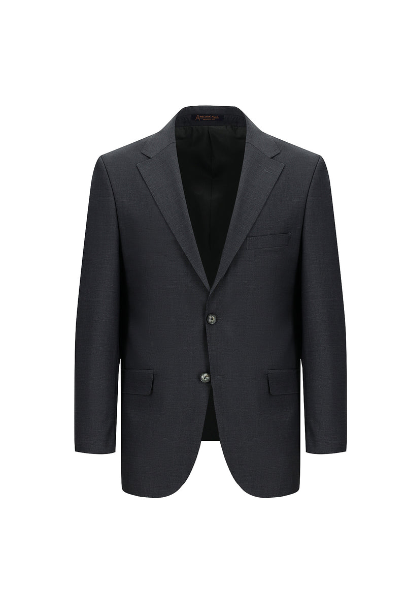 Koyu Füme Relaxed Fit Rahat Kesim Yünlü Beli Lastikli İpli Takım Elbise