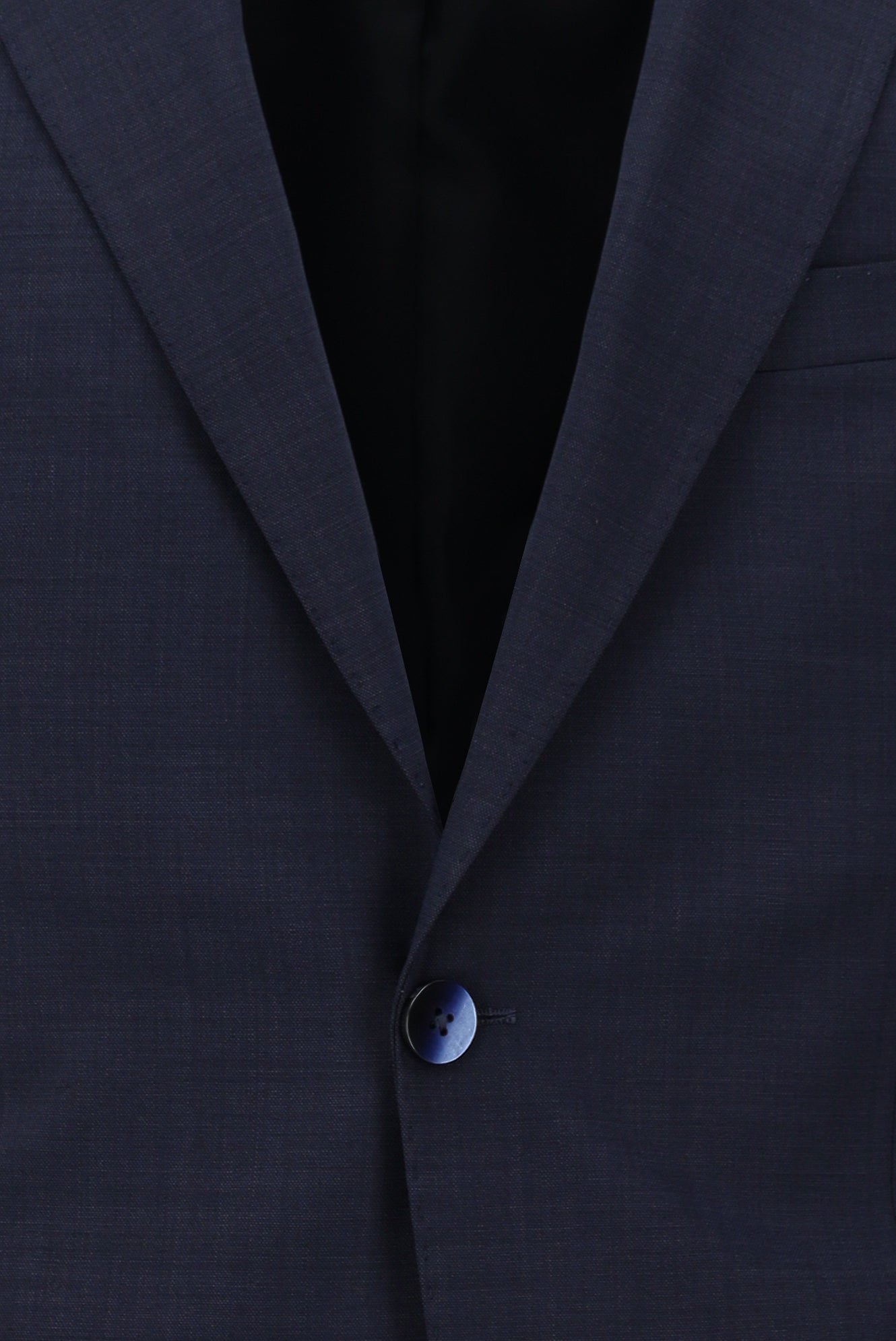 Koyu Lacivert Slim Fit Dar Kesim Yünlü Beli Lastikli İpli Takım Elbise
