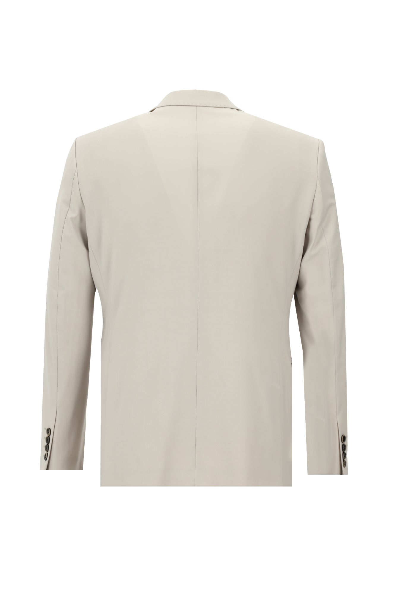 Orta Bej Slim Fit Dar Kesim Yünlü Klasik Takım Elbise