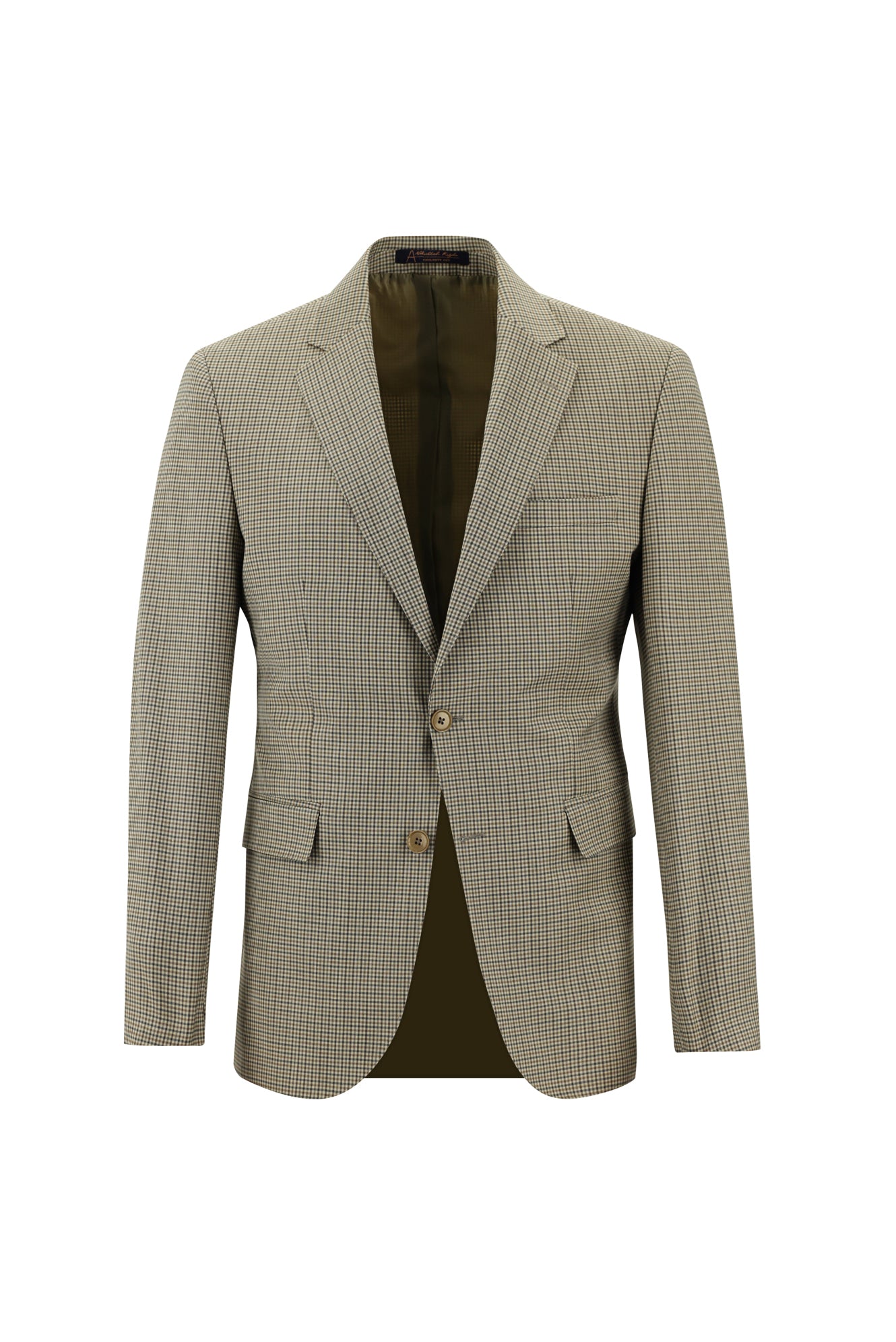 Koyu Bej Slim Fit Dar Kesim Yünlü Kombinli Takım Elbise