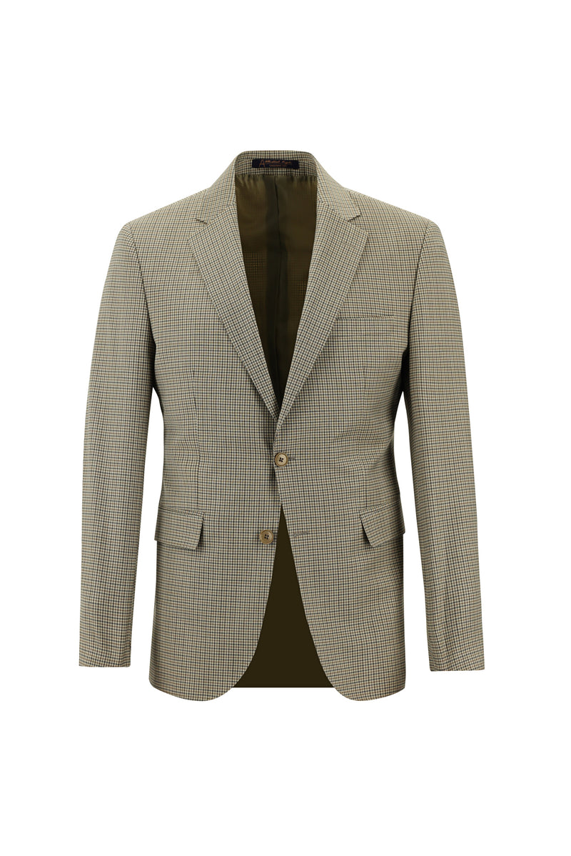 Koyu Bej Slim Fit Dar Kesim Yünlü Kombinli Takım Elbise