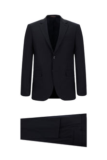 Koyu Lacivert 7 Drop Slim Fit Dar Kesim Yünlü Tak?m Elbise-Abdullah Ki??l?