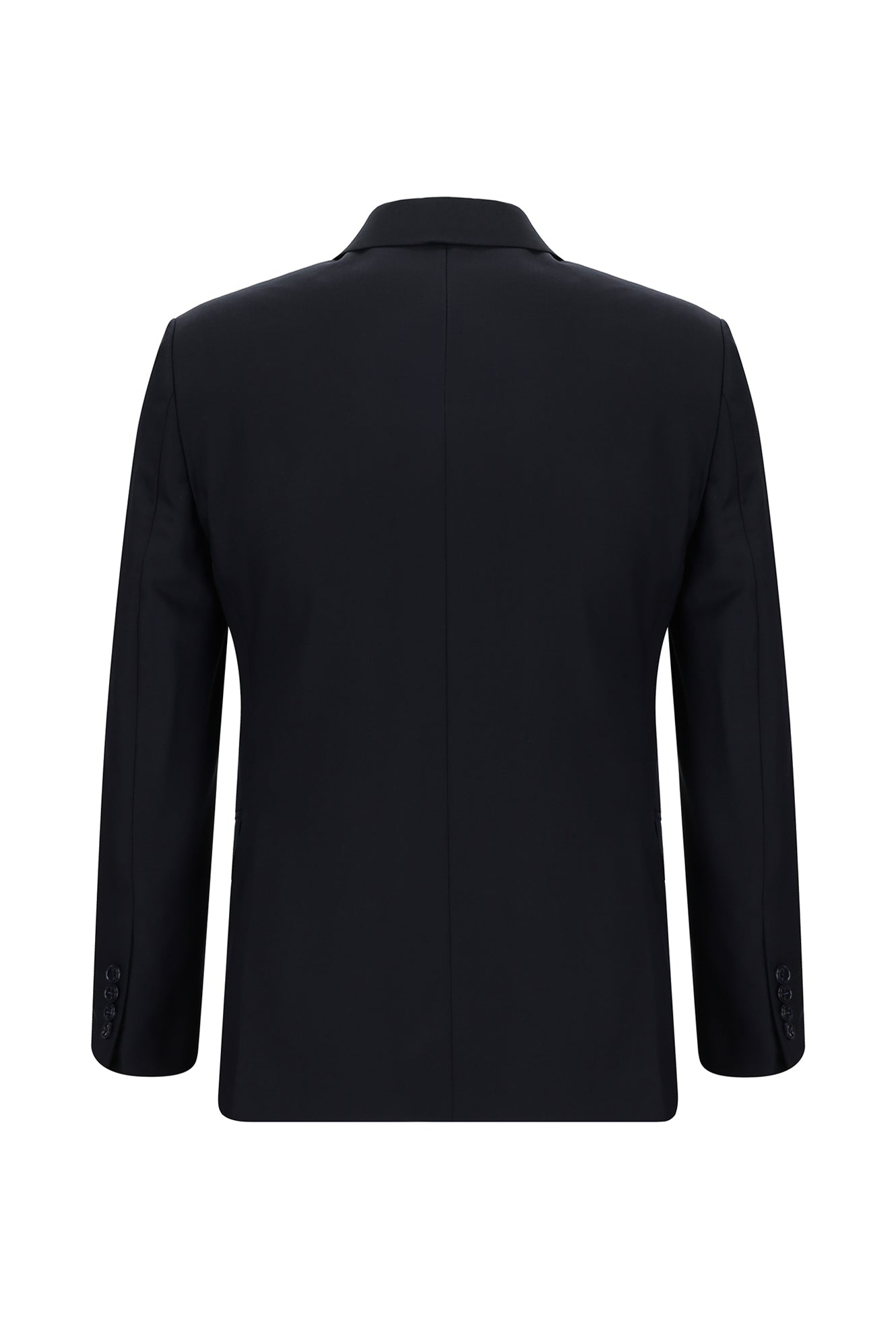 Koyu Lacivert Slim Fit Dar Kesim Yünlü Klasik Takım Elbise