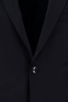 Koyu Lacivert Slim Fit Dar Kesim Yünlü Klasik Takım Elbise