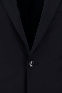 Koyu Lacivert Slim Fit Dar Kesim Yünlü Klasik Takım Elbise