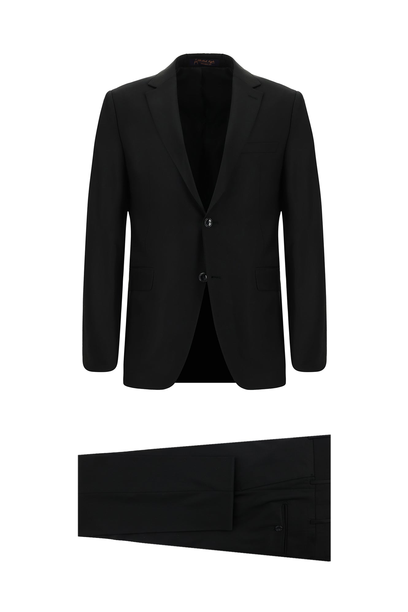 Siyah 7 Drop Slim Fit Dar Kesim Yünlü Tak?m Elbise-Abdullah Ki??l?