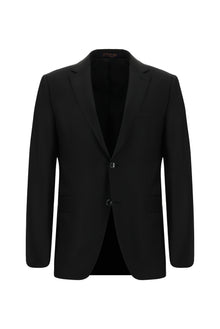 Siyah 7 Drop Slim Fit Dar Kesim Yünlü Tak?m Elbise-Abdullah Ki??l?