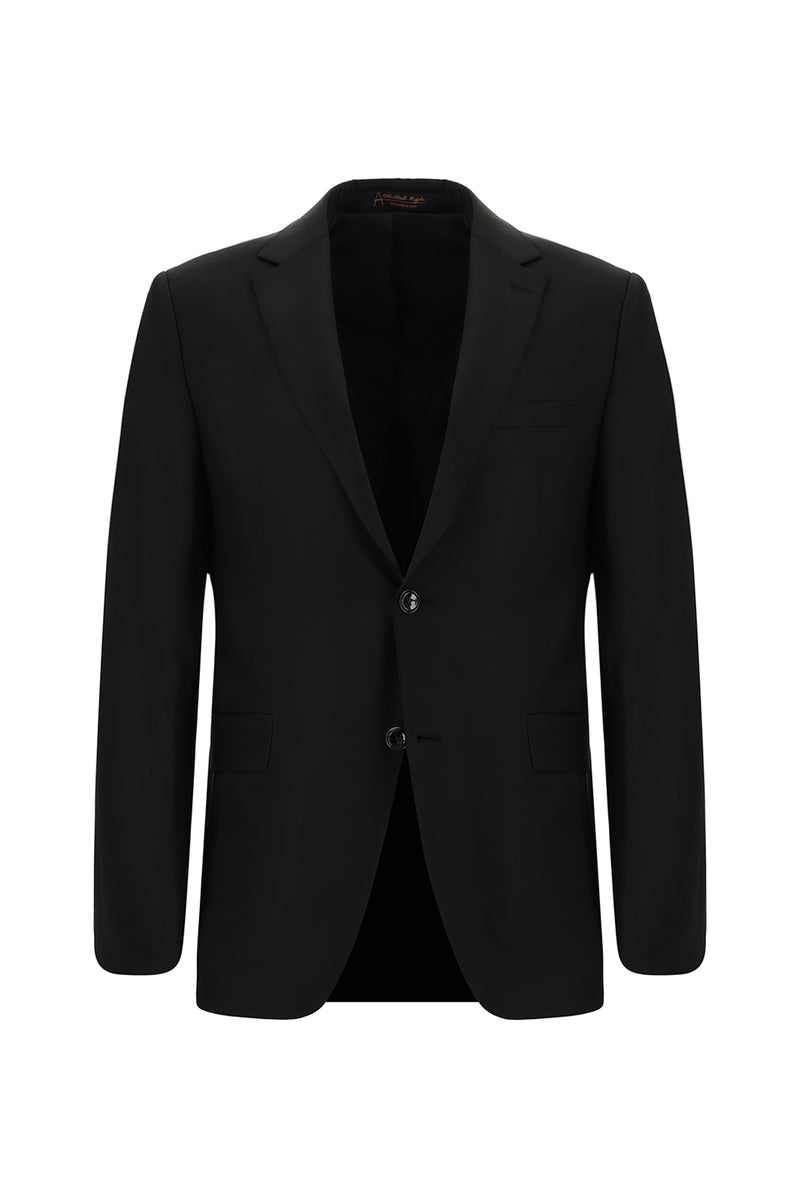 Siyah 7 Drop Slim Fit Dar Kesim Yünlü Tak?m Elbise-Abdullah Ki??l?