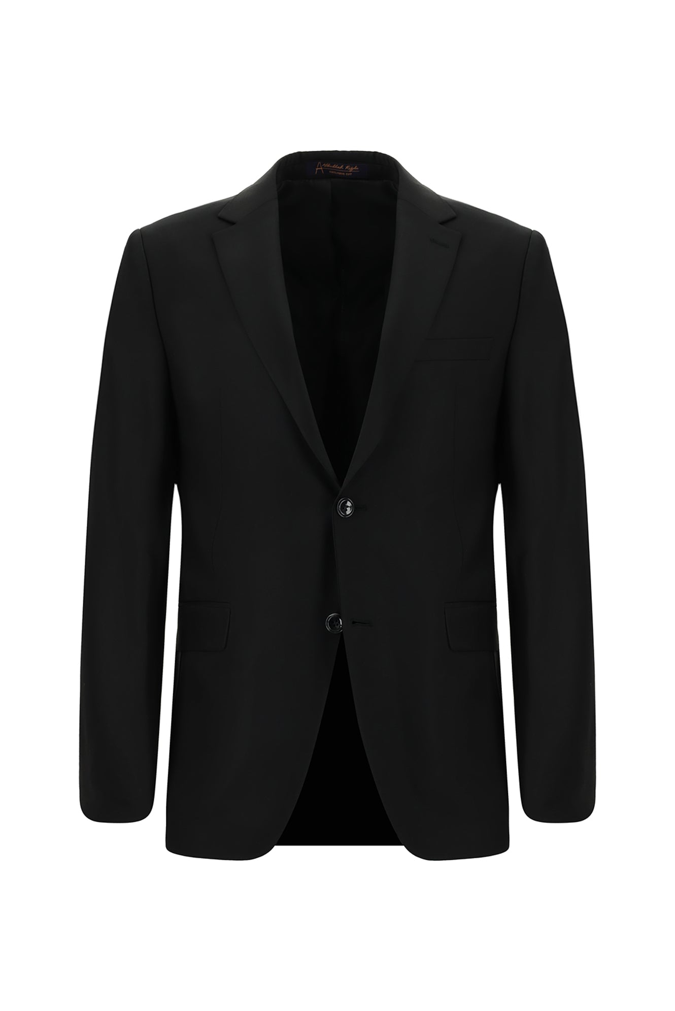 Siyah Slim Fit Dar Kesim Yünlü Klasik Takım Elbise