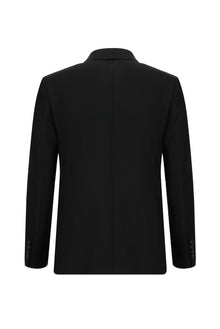 Siyah Regular Fit Yünlü Klasik Takım Elbise