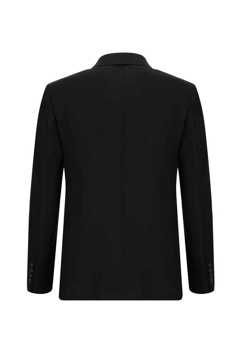 Siyah 7 Drop Slim Fit Dar Kesim Yünlü Tak?m Elbise-Abdullah Ki??l?