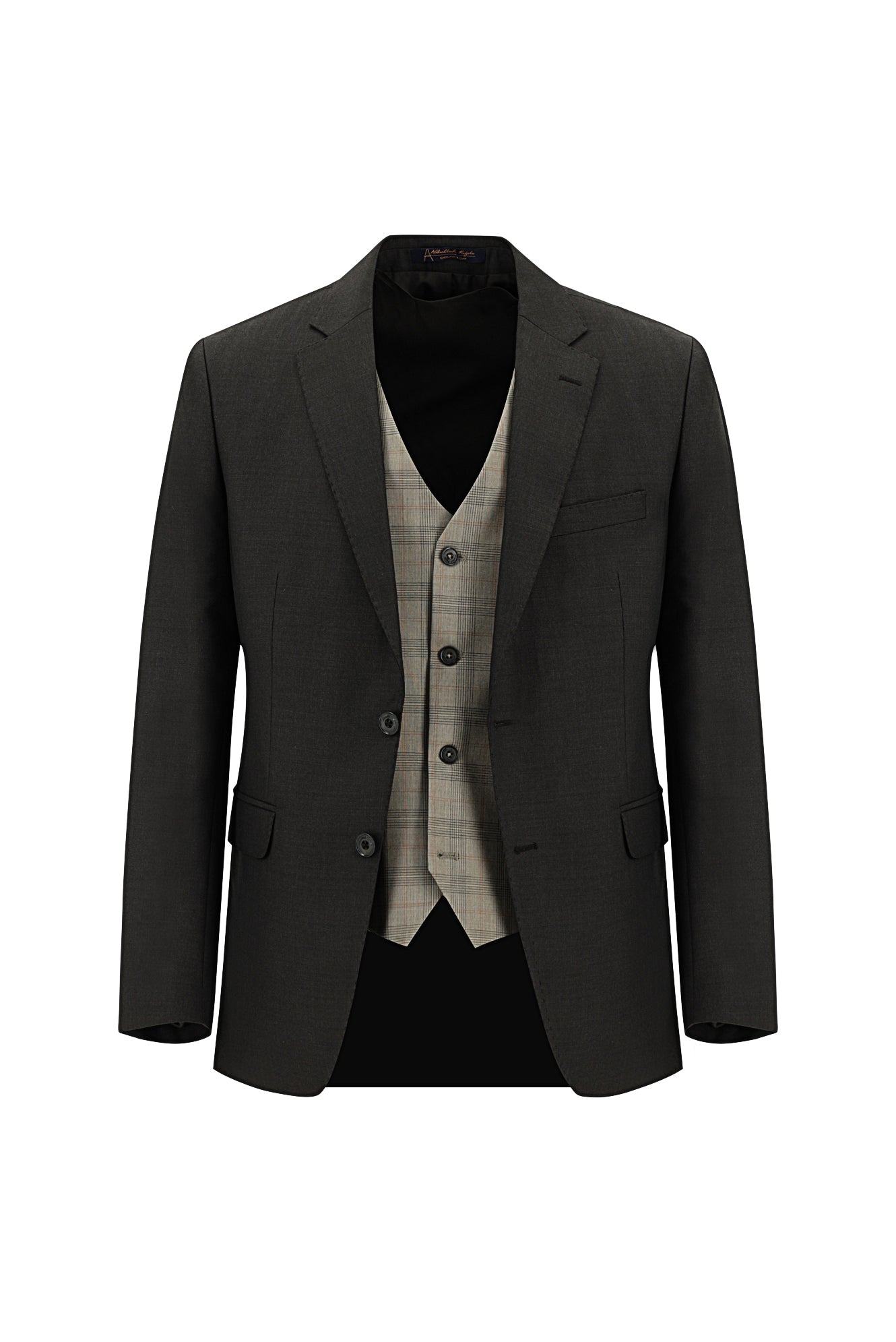 Koyu Kahve Slim Fit Dar Kesim Yünlü Kombinli Yelekli Takım Elbise