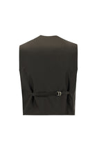 Koyu Kahve Slim Fit Dar Kesim Yünlü Kombinli Yelekli Takım Elbise