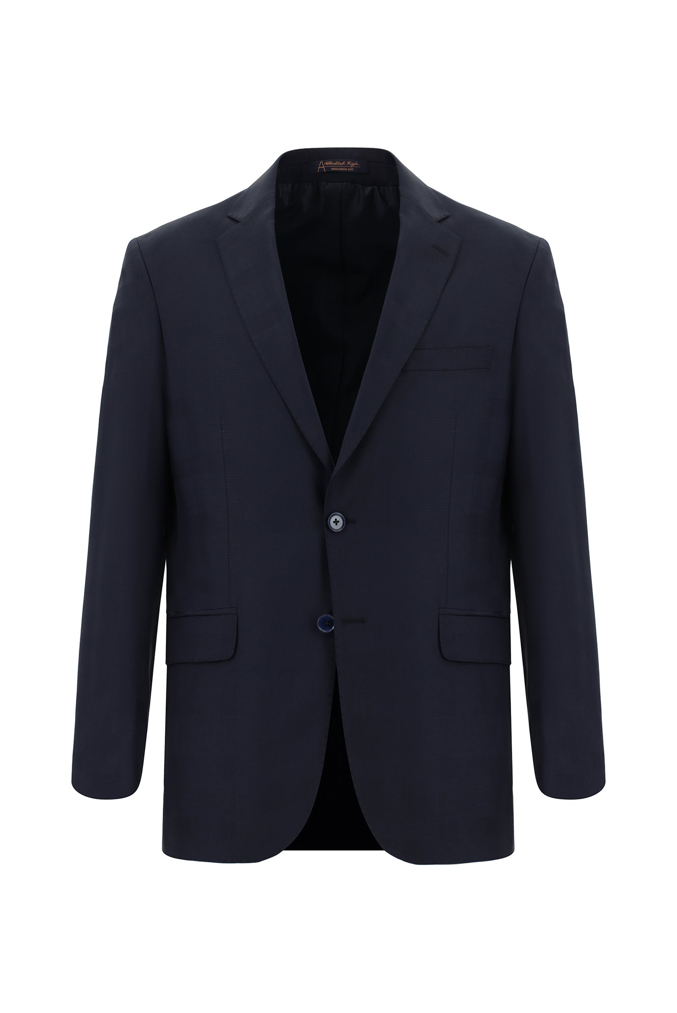 Koyu Lacivert Relaxed Fit Rahat Kesim Yünlü Klasik Desenli Takım Elbise