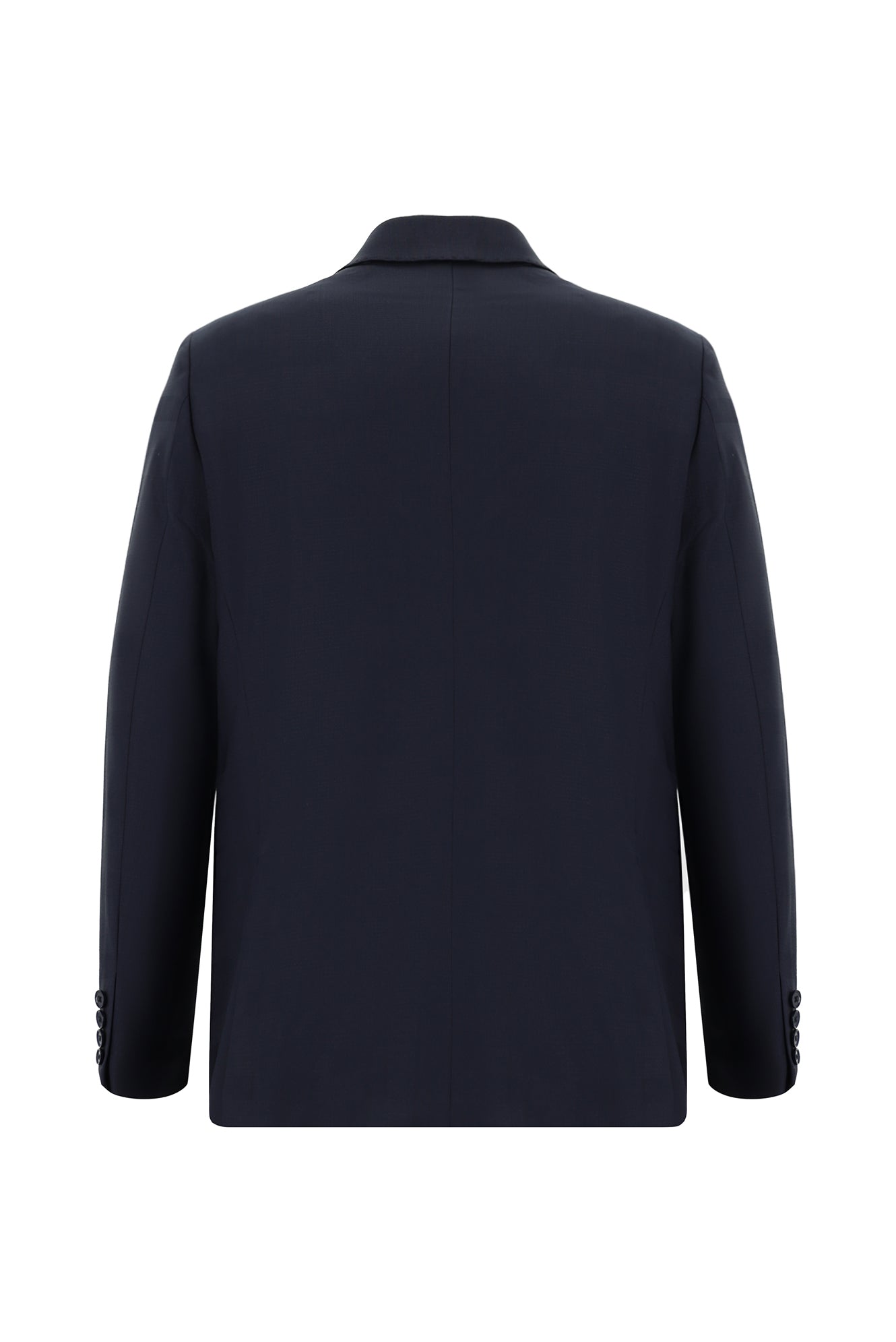 Koyu Lacivert Relaxed Fit Rahat Kesim Yünlü Klasik Desenli Takım Elbise