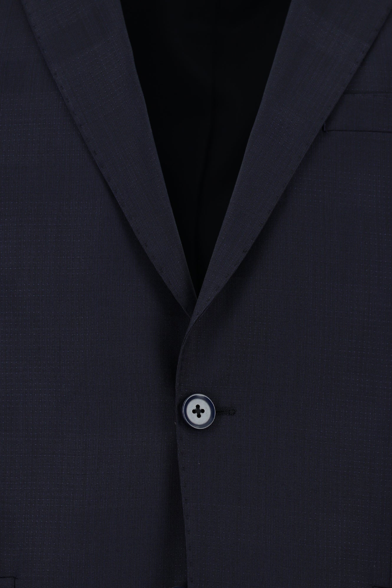 Koyu Lacivert Regular Fit Yünlü Klasik Desenli Takım Elbise