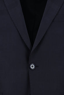 Koyu Lacivert Regular Fit Yünlü Klasik Desenli Takım Elbise