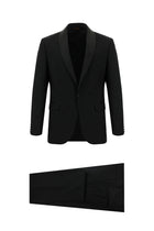 Siyah Slim Fit Dar Kesim Şal Yaka Yün Smokin & Damatlık
