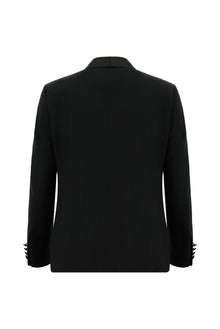 Siyah Slim Fit Dar Kesim Şal Yaka Yün Smokin & Damatlık
