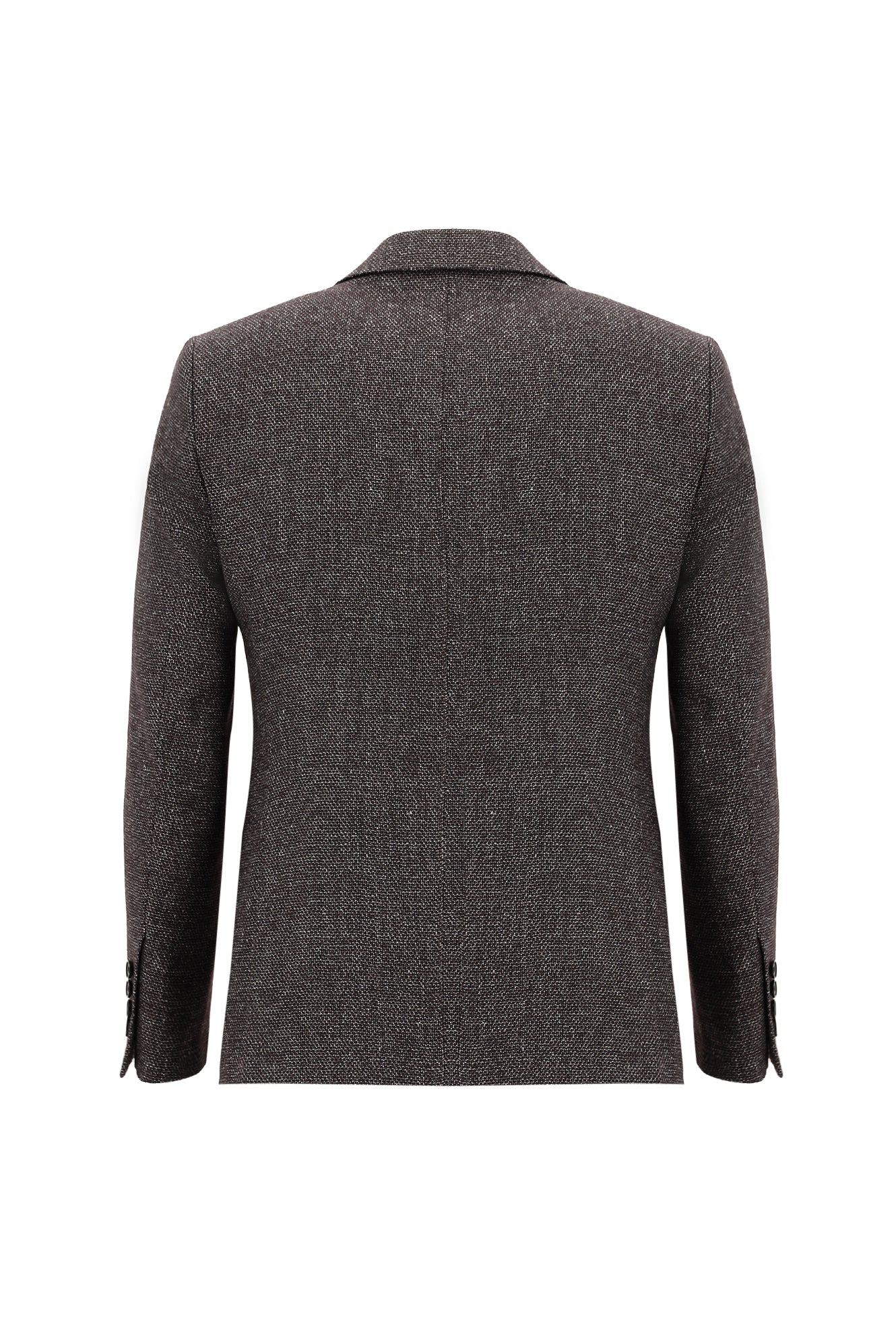 Koyu Bordo Slim Fit Dar Kesim Kombinli Yelekli Yünlü Keten Takım Elbise