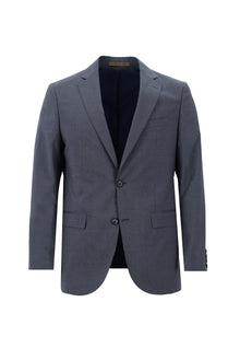 Orta Lacivert 4 Drop Relaxed Fit Rahat Kesim Çizgili Yün Tak?m Elbise-Abdullah Ki??l?