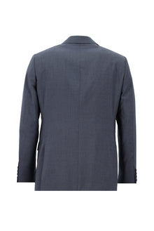 Orta Lacivert 4 Drop Relaxed Fit Rahat Kesim Çizgili Yün Tak?m Elbise-Abdullah Ki??l?