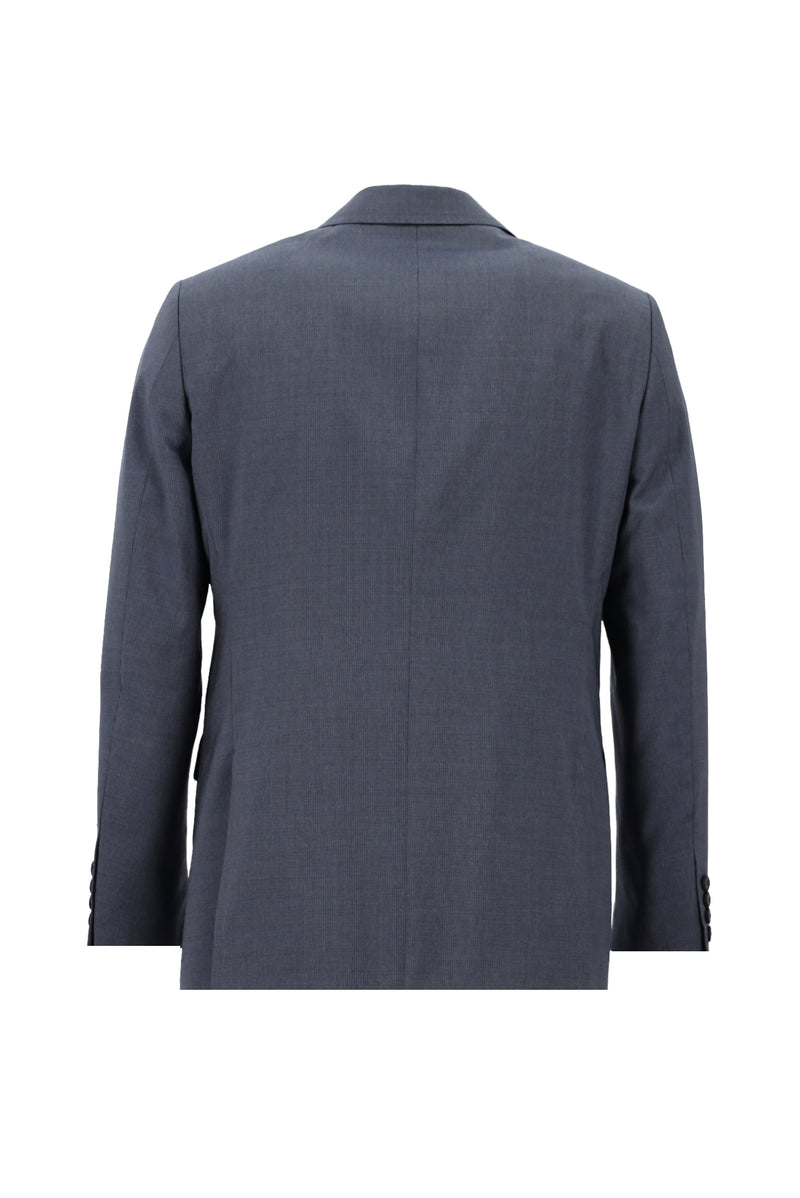 Orta Lacivert 4 Drop Relaxed Fit Rahat Kesim Çizgili Yün Tak?m Elbise-Abdullah Ki??l?