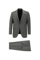 Koyu Füme Relaxed Fit Rahat Kesim Klasik Çizgili Yün Takım Elbise