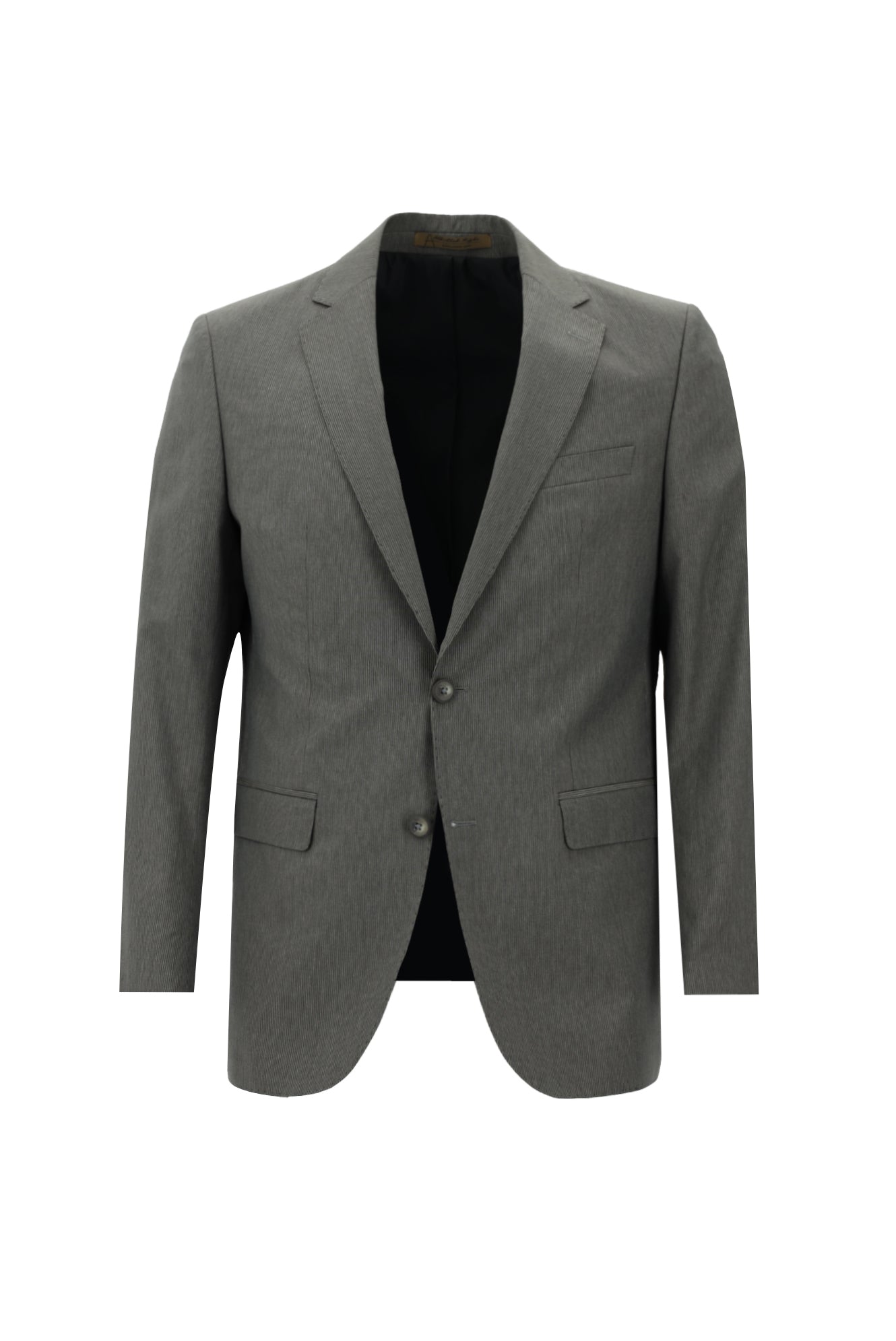 Koyu Füme Relaxed Fit Rahat Kesim Klasik Çizgili Yün Takım Elbise