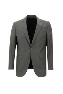 Koyu Füme Relaxed Fit Rahat Kesim Klasik Çizgili Yün Takım Elbise