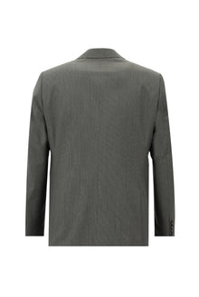 Koyu Füme 4 Drop Relaxed Fit Rahat Kesim Çizgili Yün Tak?m Elbise-Abdullah Ki??l?