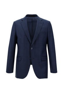 Orta Petrol 7 Drop Slim Fit Dar Kesim Yünlü Kareli Tak?m Elbise-Abdullah Ki??l?