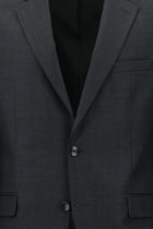 Orta Antrasit Regular Fit Yünlü Klasik Kareli Takım Elbise
