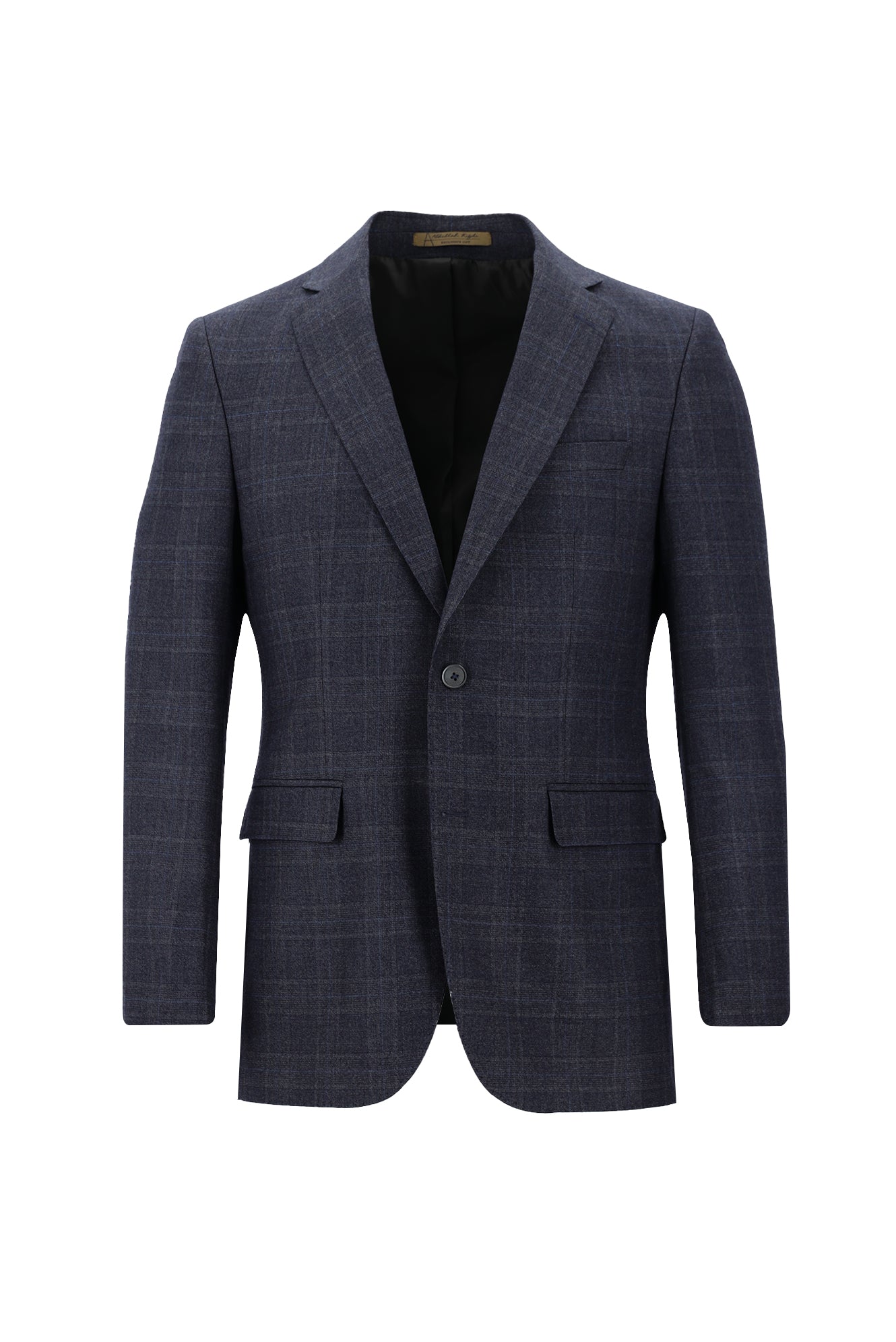 Koyu Füme Regular Fit Klasik Ekose Takım Elbise